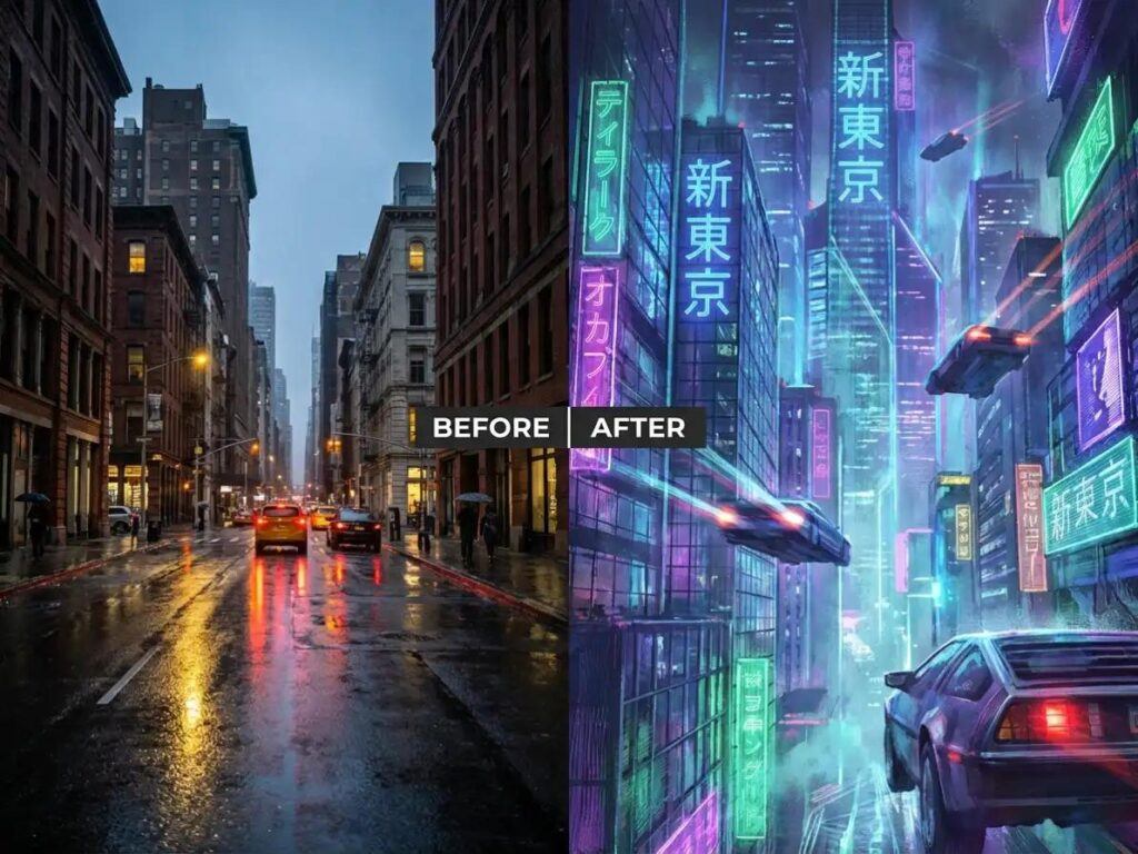 Kre8or Workshop Transformations showing multiple artistic styles from one image