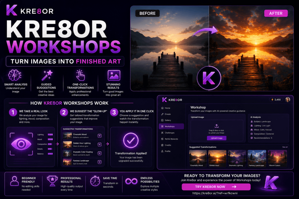 kre8or workshops explained 